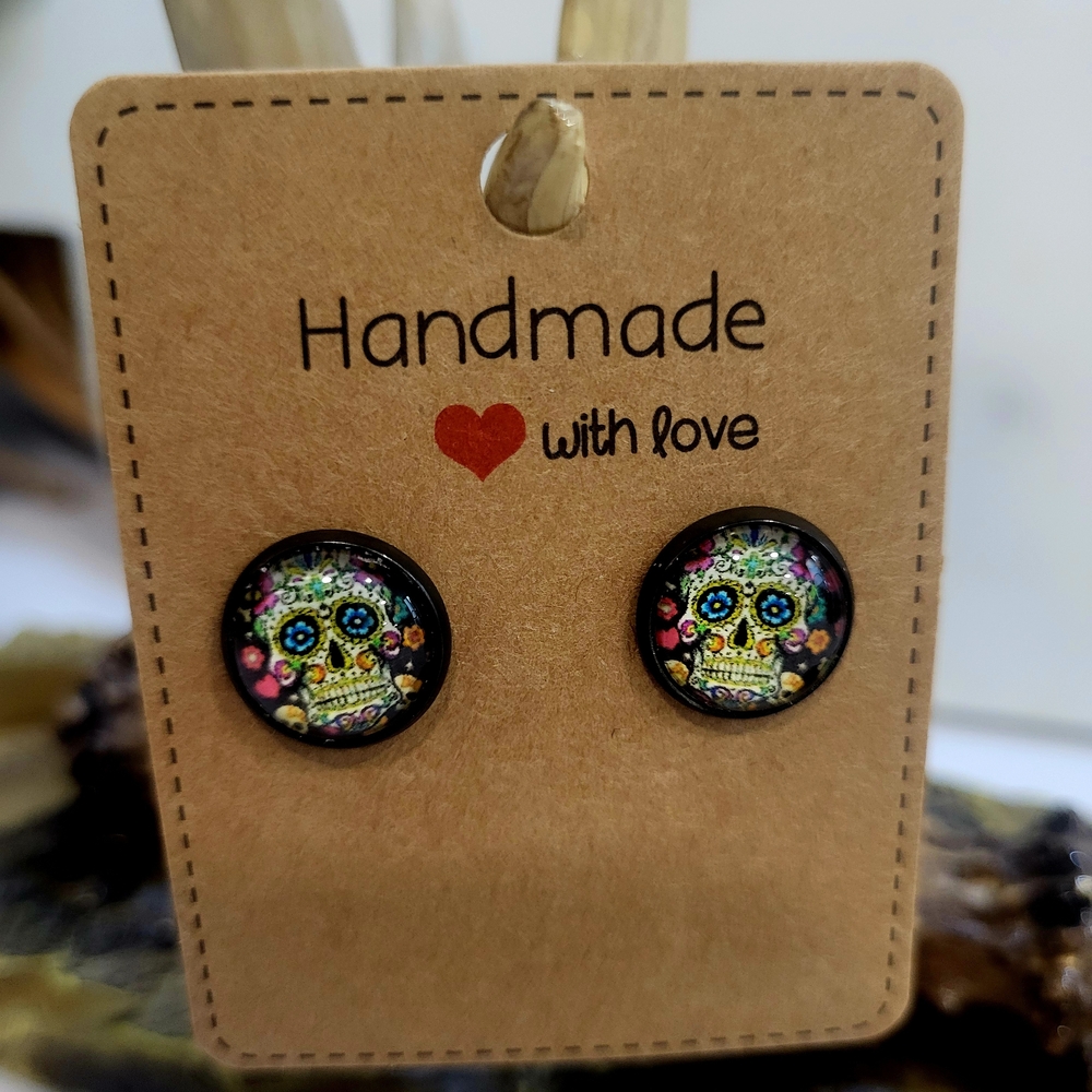 🎉SOLD🎉Colorful Sugar Skull Earrings